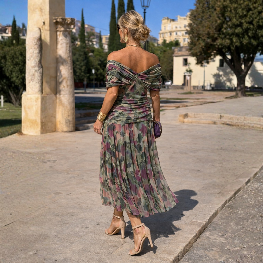 Mikaela - Vestido Largo Off-Shoulder