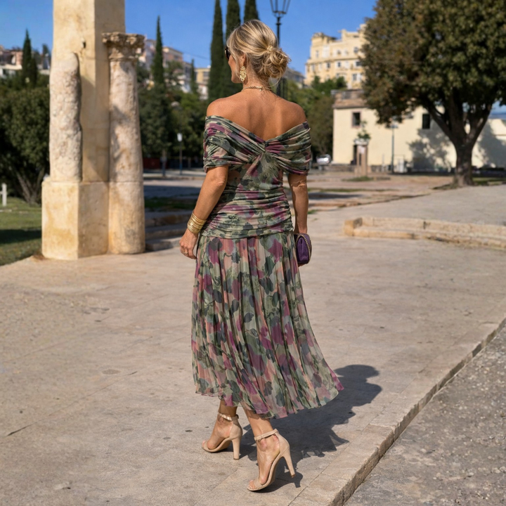 Mikaela - Vestido Largo Off-Shoulder