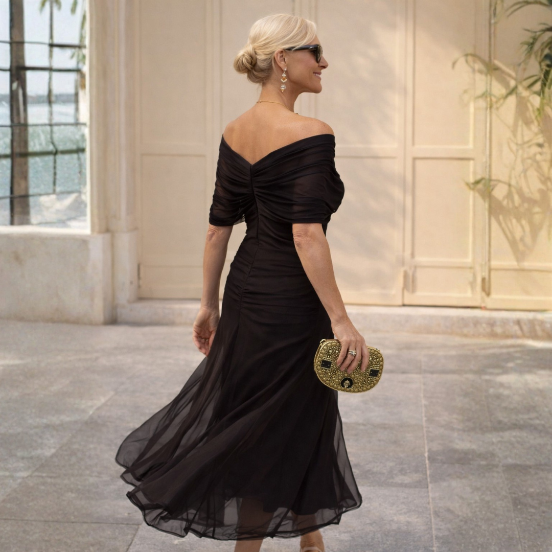 Mikaela - Vestido Largo Off-Shoulder