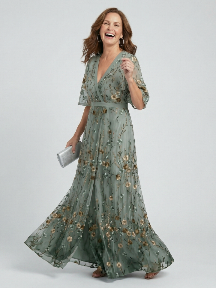Ana | Vestido maxi halter floral