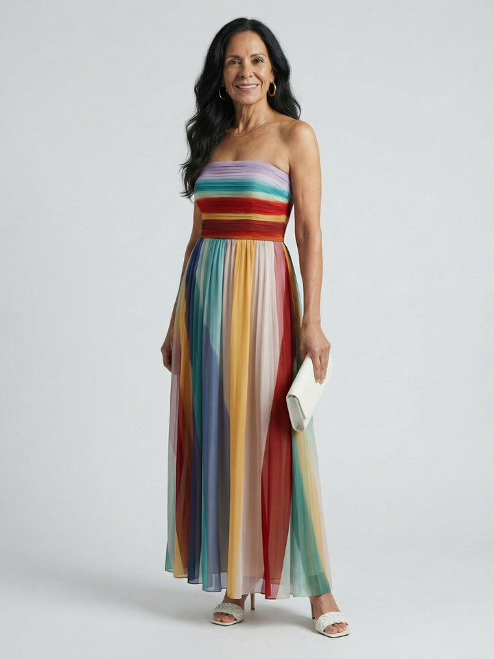 Verónica | Vestido maxi de rayas