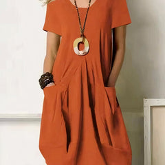 Carmen - Vestido casual fluido - Naranja