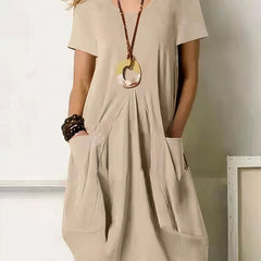 Carmen - Vestido casual fluido - Beige