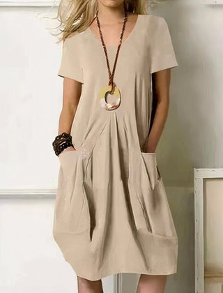 Carmen - Vestido casual fluido - Beige