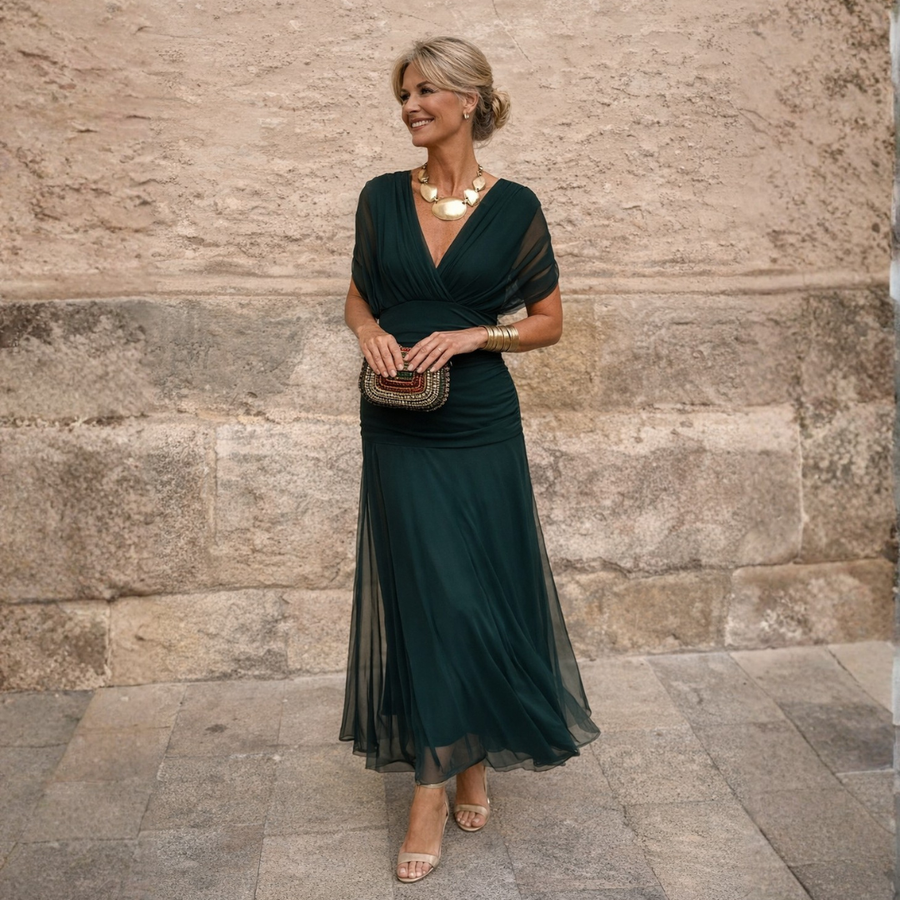 Mikaela - Vestido Largo Off-Shoulder
