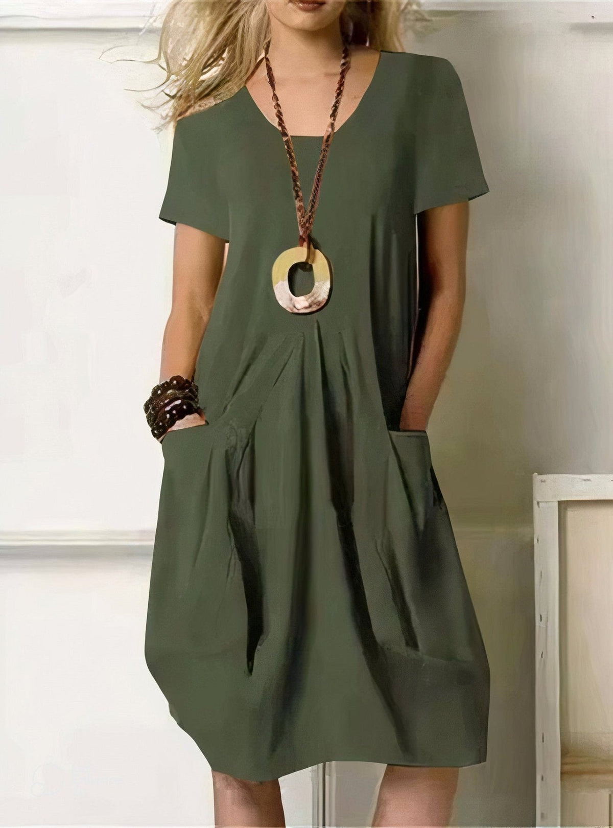 Carmen - Vestido casual fluido - Verde
