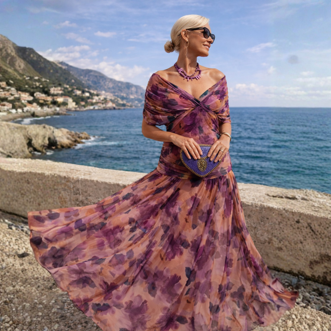 Mikaela - Vestido Largo Off-Shoulder