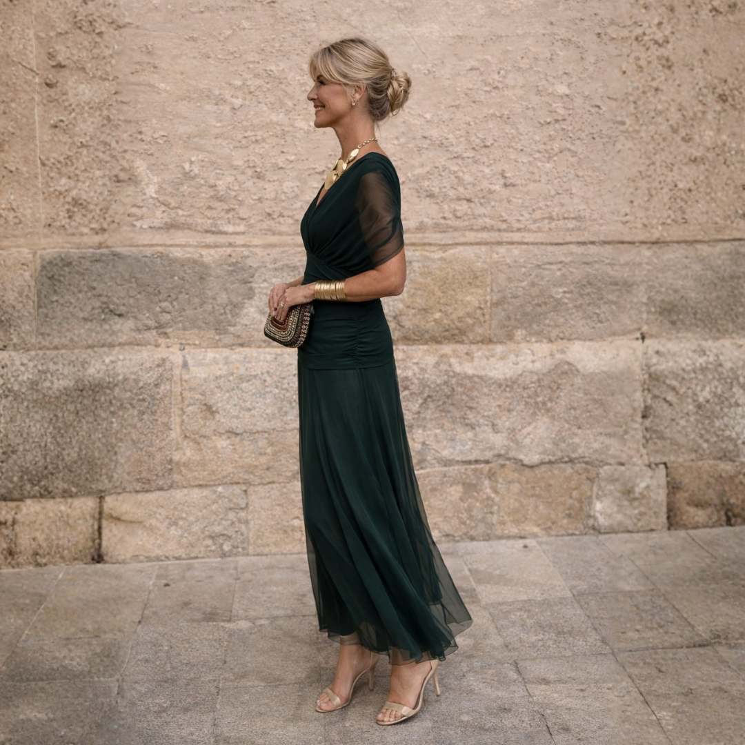 Mikaela - Vestido Largo Off-Shoulder
