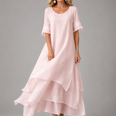 Aurora - Vestido maxi fluido - Rosa