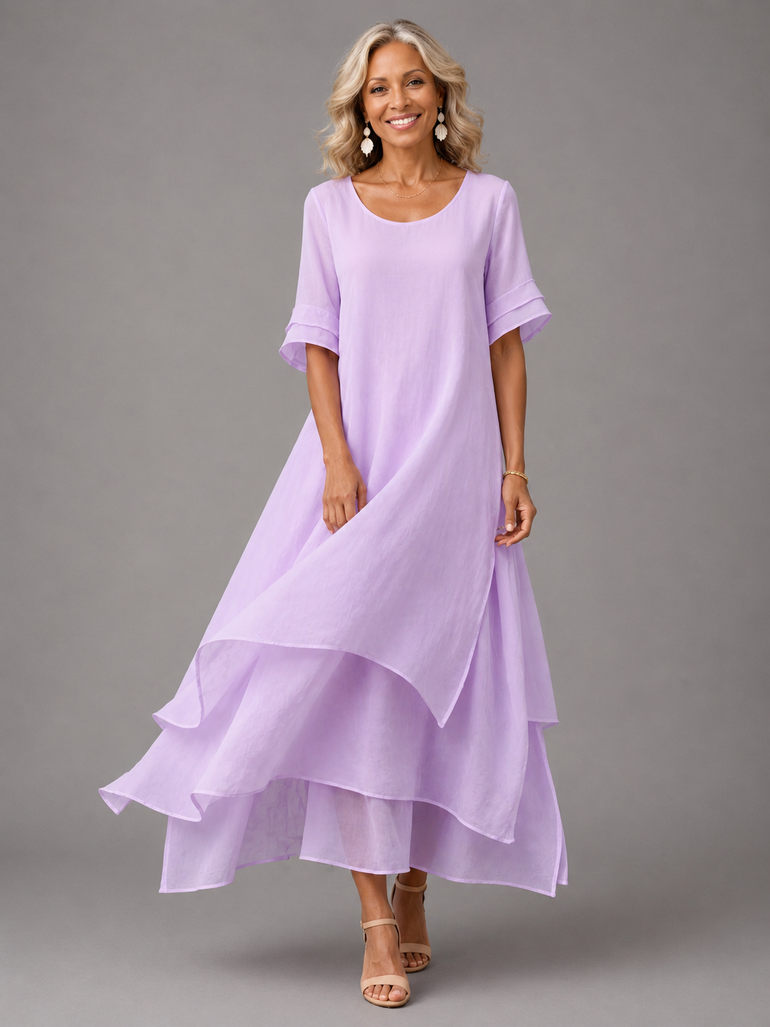 Aurora - Vestido maxi fluido - Morado