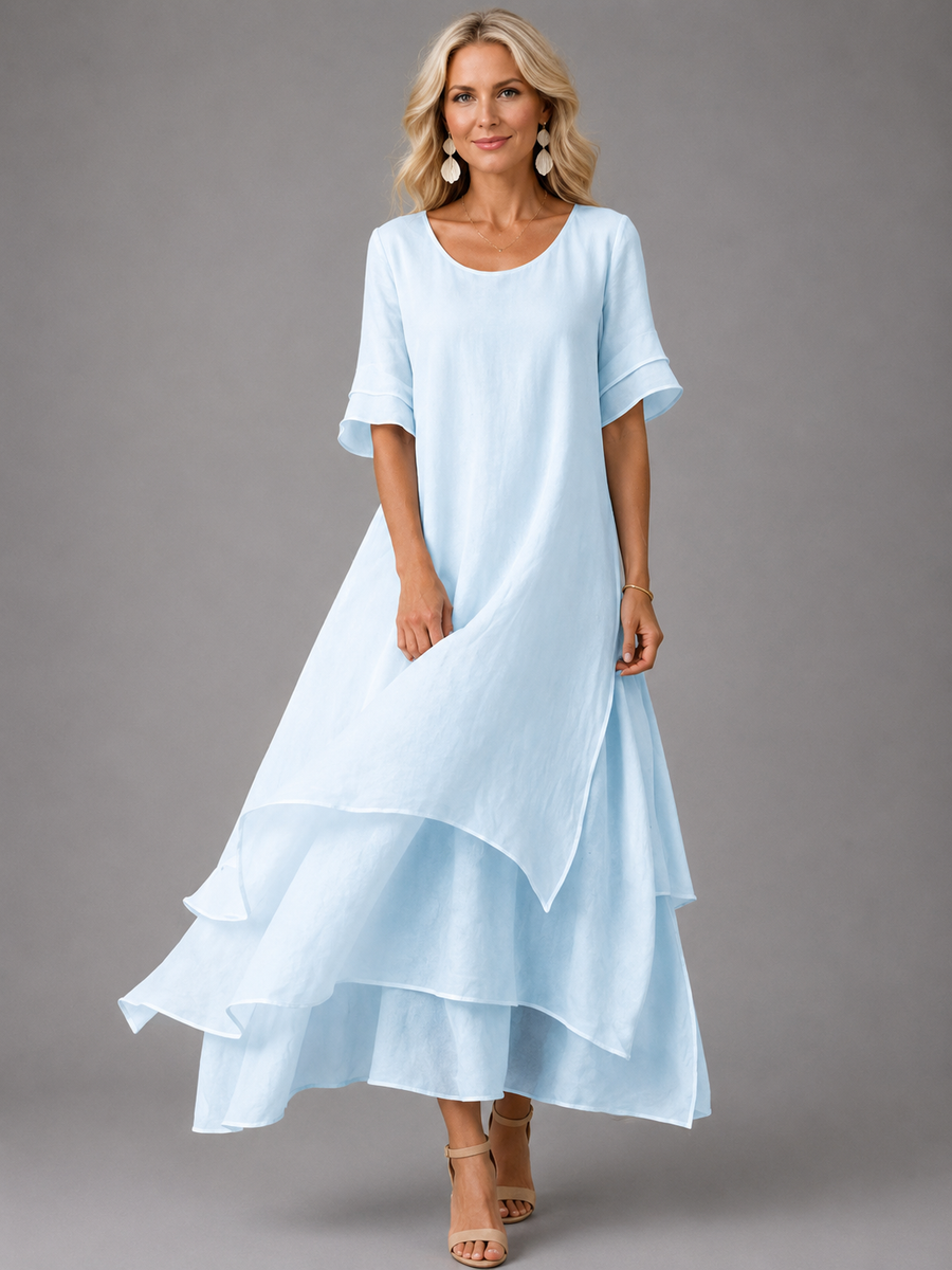 Aurora - Vestido maxi fluido - Azul