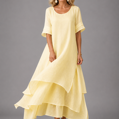 Aurora - Vestido maxi fluido - Amarillo