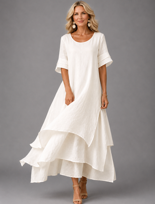 Aurora - Vestido maxi fluido - Blanco