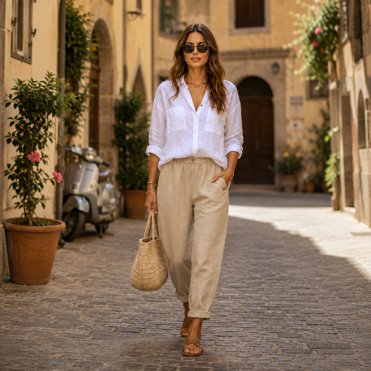 Rosa - Pantalón de lino