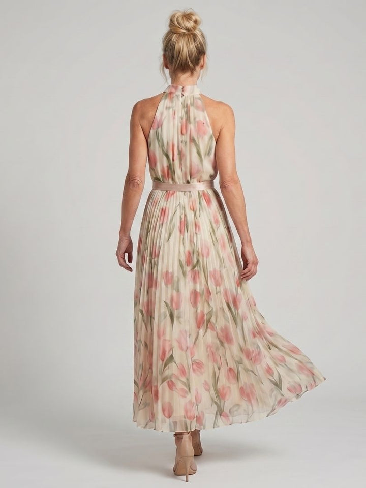 Reyna | Vestido midi halter floral