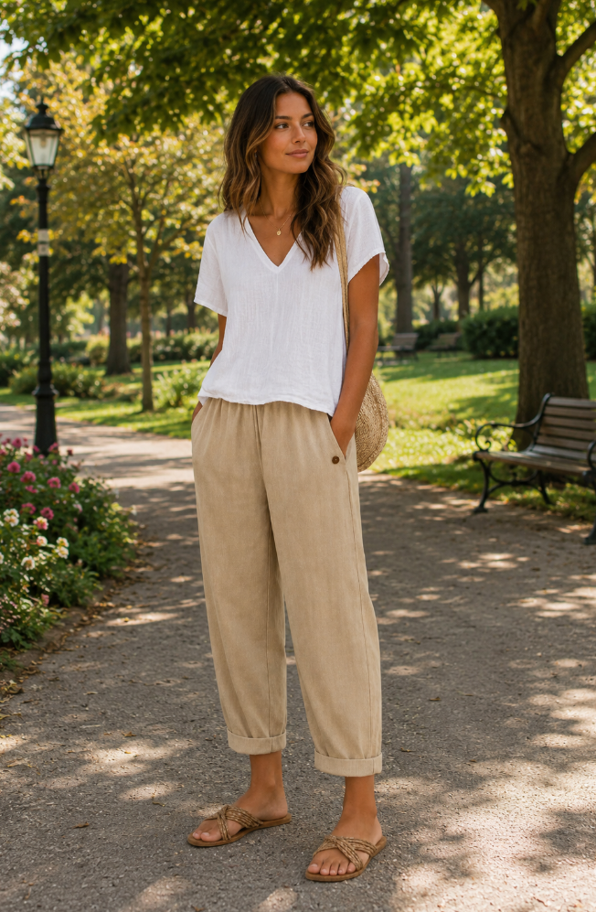 Rosa - Pantalón de lino