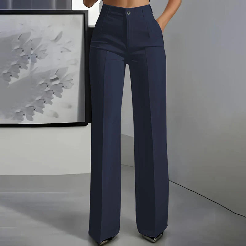 Emma | Pantalones de tiro alto de corte recto y elegante