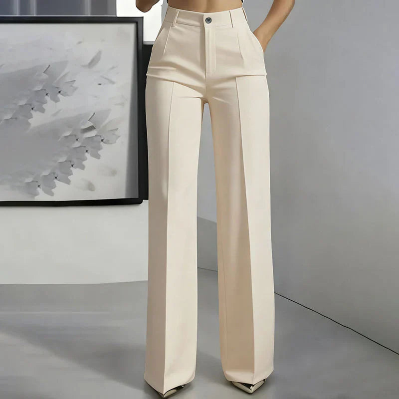 Emma | Pantalones de tiro alto de corte recto y elegante
