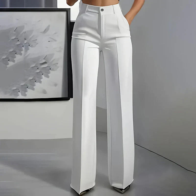 Emma | Pantalones de tiro alto de corte recto y elegante