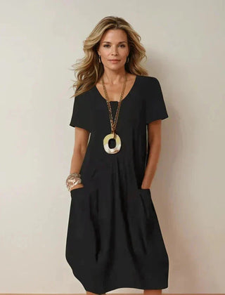 Carmen - Vestido casual fluido - Negro