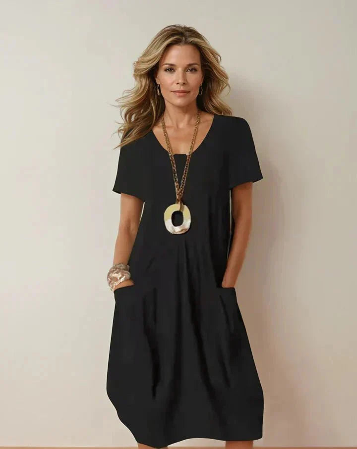Carmen - Vestido casual fluido - Negro